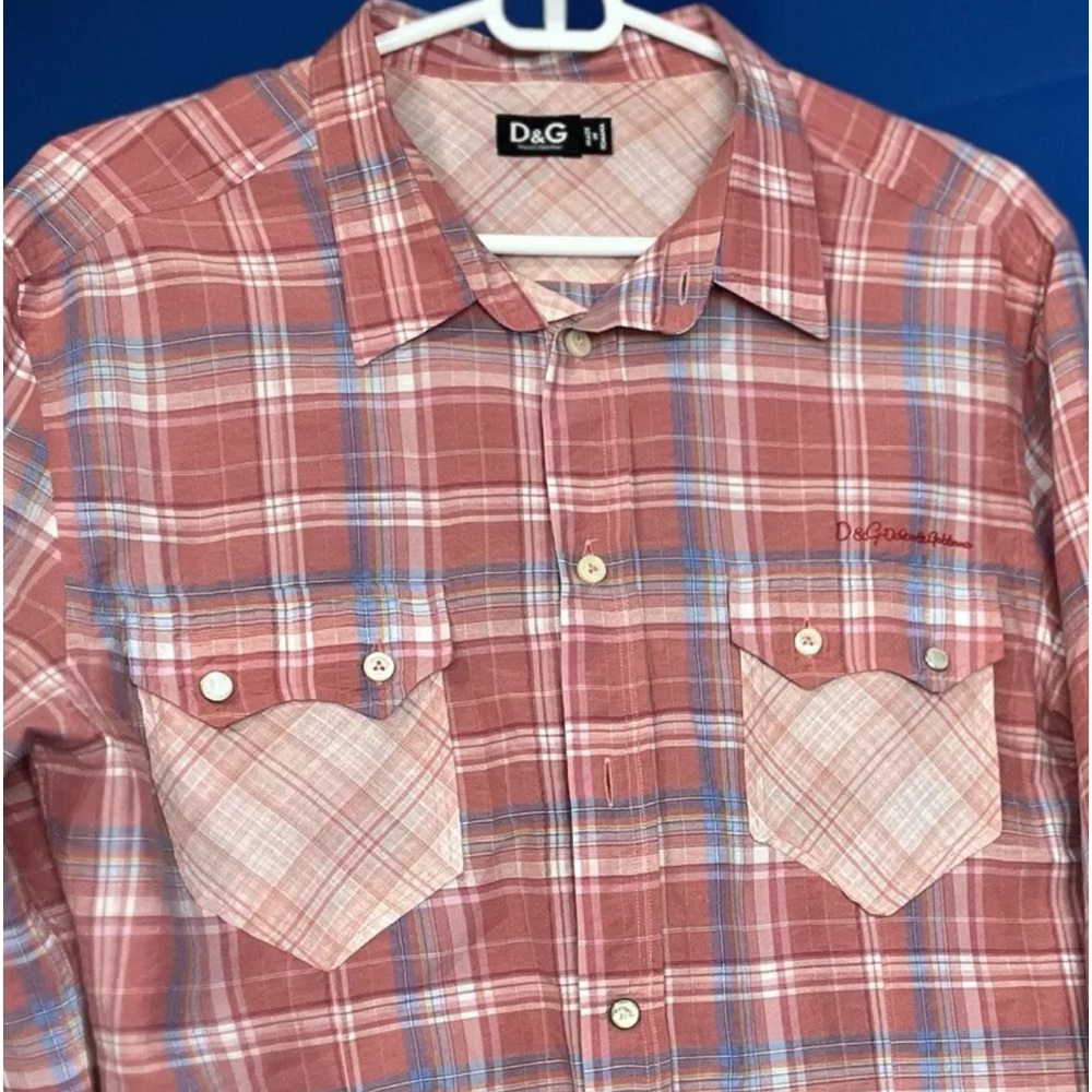 Men’s Pink Western Dolce And Gabbana Shirt (RARE) Size L Slim